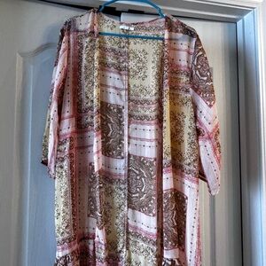 Maurices Multicolor Patterned Kimono Top